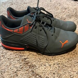 Puma Gray and Orange Athletic Shoes